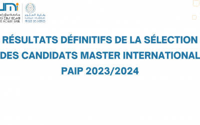 Résultats définitifs de la sélection des candidats Master International PAIP 2023/2024