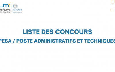 Liste des concours PESA / poste Administratifs et techniques