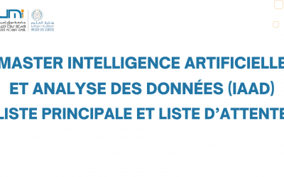 Master Intelligence Artificielle et Analyse des Données (IAAD)-Liste principale et liste d’attente