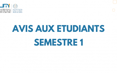 AVIS AUX ETUDIANTS-Semestre 1