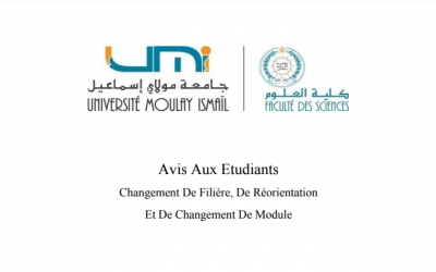 Avis Aux EtudiantsChangement De Filière, De RéorientationEt De Changement De Module