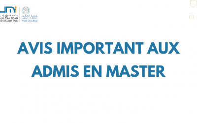 Avis important aux admis en Master