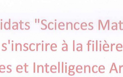 Liste des candidats “Sciences Mathématiques” admis à s’inscrire à la filière Mathématiques et Intelligence Artificielle