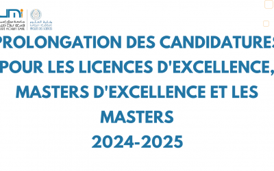 Prolongation des candidatures pour les licences d’excellence, masters d’excellence et les masters