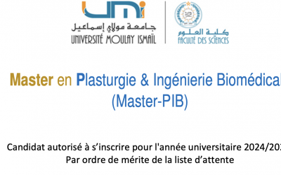 Le 6ème Candidat Autorisé à s’inscrire de la Liste d’Attente du Master-PIB