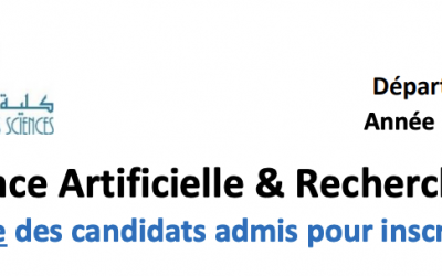 Liste principale et liste d’attente du Master Intelligence Artificielle & Recherche Opérationnelle