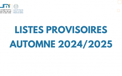 Listes provisoires – Automne 2024/2025