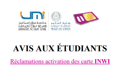 AVIS AUX ÉTUDIANTS-Réclamations activation des carte INWI