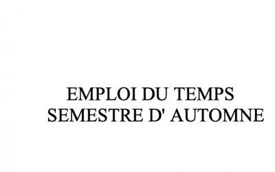 Emploi du temps – DIGITALISATION