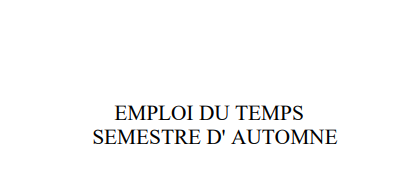 Emploi du temps SDIA