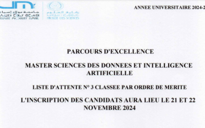 Master sciences des données et intelligence artificielle – liste d’attente n°3