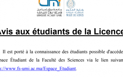 Avis aux étudiants de la Licence